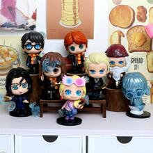 Harry Potter Conjunto de 8 bonecos de ação Harry Potter - Chibi, alunos de Hogwarts e diretor, bonecos colecionáveis - Inclui Harry, Hermione, Ron, Draco, Snape, Luna e Murta - Brinquedos em miniatura do mundo mágico, presentes para fãs e colecionadores