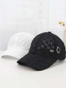 1 pezzo Berretto da baseball in pizzo floreale traforato da donna, cappello di moda per protezione solare, adatto per primavera/estate