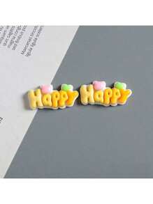 6pcs Cartoon Ombre Gradient Letter "HAPPY" Refrigerator Magnet Stickers, Decorative Adhesive Memo For Birthday Party, Wedding, Holiday, Office, Kitchen, Appliances