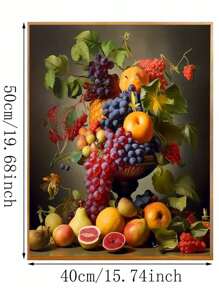 1 Set Fruit Themed DIY Paint By Numbers Painting Kit (Frameless), Birthday Gift, Educational Puzzle, No Drawing Skills Required, Can Be Used As Wall Art, Easy To Complete Beautiful Artwork