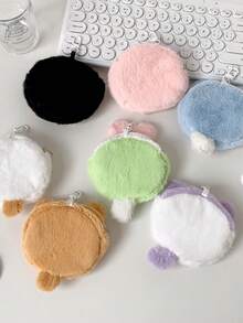 Cartoon Animal Plush Inlay Card Holder, Otaku 2nd Generation Accessories Badge Storage Display Hanging Decoration Bag - Multicolor - View 8