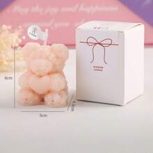 Cute Bear Shaped Aromatherapy Candle, Rose Cluster Aesthetic Handmade Soy Wax Fragrance Decoration Candle Suitable For Desktop Photo Props, Weddings, Birthdays, Meditation, Stress Perfect Mother's Day Gift (Bear)
