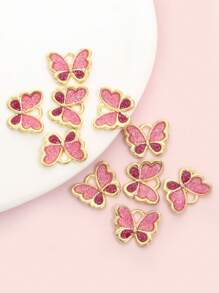 10pcs Cute Vibrant Candy Color Butterfly Charms - Perfect For Girls Jewelry Making, Fashion Necklace, Bracelet, Earrings, Keychain, Phone Chain & & Other Hanging Decorations DIY Multicolor Butterfly-Shaped Accessories - Ideal For Spring Summer Dressing Accessory
