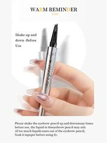 QIC Waterproof Microblading Eyebrow Pen - 4 Split Head, Natural Look Brow Makeup In 4 Colors For All Skin Types - White Tube Multicolor - View 6
