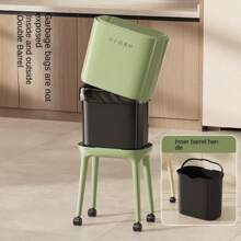 Cubo de basura de cocina sin dobleces, bote de basura móvil de gran capacidad y de alta gama de lujo para el hogar y la sala de estar