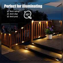 Outdoor Solar Powered Deck Lights, Solar Stair Lights, Waterproof LED Lights For Outdoor Stairs, Steps, Fences, Gardens, Porches And Balconies - Multicolor - View 6