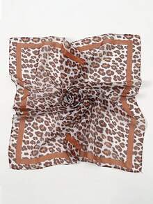 1pc Women 2025 Spring/Summer Fashion Lightweight Leopard Print Bandana Head Scarf, Stylish Minimalist Headscarf, Suitable For All Seasons - Multicolor - View 17