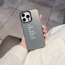 1 pièce Coque de téléphone en matériau IMD givré avec un design de lettrage motivationnel. Texture agréable à la peau, compatible avec 7/8, X/XR/XSMAX, 11, 12, 13PRO, 14, 14PROMAX, 15, 16, 16PROMAX, S25ULTRA, S24, S23, A53, A55, A54, A16, A15, A05, A06