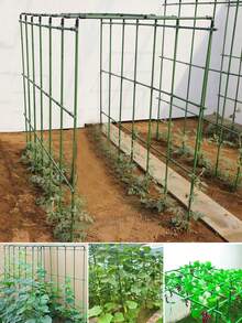 Juego de enrejado para plantas ajustable de 24 piezas/36 piezas/42 piezas que incluye accesorios de conexión, de altura 80 cm/120 cm/160 cm, conjunto de estructura de escalada de rejilla metálica de jardín, kit de varillas de soporte recubiertas de PE verde para frutas, verduras, enredaderas y flores - Multicolor - Ver 7