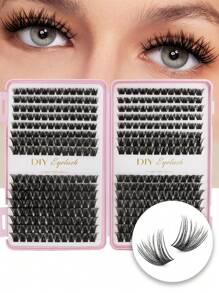 PALM LASHES 384PCS Lashes Clusters Individual Lashes DIY Lash Extensions Book, D Curl Lash Clusters Eyelash Extension At Home