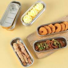 10/30/50pcs Gold Aluminum Foil Food Packaging Boxes, BBQ Pans, Durian Boxes, Cheese Boxes, Baking Foil Bowls, Food Boxes, Food Box Kitchen, Food Boxes Fries, Food Containers, Cake Box, Cupcake Boxes, Candy Boxes, Takeaway Food Storage Containers, Sandwich Trays With Lids, Popcorn Boxes ﻿ - Gold - View 10