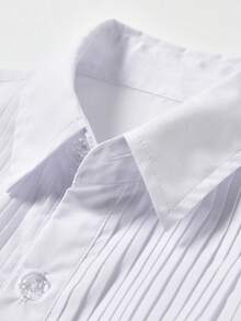 Boys' Long Sleeve Shirt, Suitable For Boys' Formal Wear, Uniforms, Teens, Young Boy Casual Wear, White, Standard Versatile, Size 3-10 Years - White - View 8