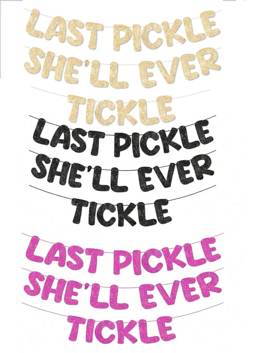 1Set,DIY String Funny Bachelor Party Banner Naughty Bachelor Party Decoration Glitter Bridal Shower Sign For Wedding Party Favor Supplies Gift Ideas (Glitter Rose Red) (Glitter Black) (Glitter Champagne Gold) - Multicolor - View 1