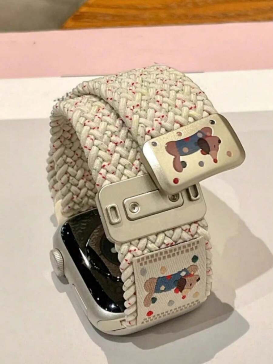 夏季时尚可爱狗磁性尼龙表带适用于 10 Ultra 9 8 7 6 SE 5 可调节针织表带适用于手表 42 毫米 46 毫米 49 毫米 45 40 42 44 38 礼物
