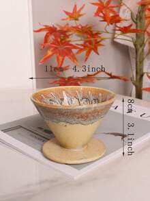 1 件大号可重复使用陶瓷手冲咖啡过滤器、无纸滴滤咖啡漏斗、陶瓷咖啡分享壶滴滤器 Back To School