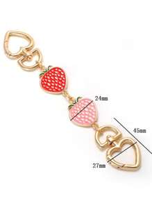 Strawberry Heart Bag Strap Extension Chain, Replacement Underarm Bag Chain, Metal Shoulder Strap Extension Accessory