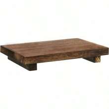 1pc Simple Wooden Stool Footstool, 23*15*3.8cm(9*6*1.5inch) Wooden Soap Dish Holder With Tray And Base, Rustic Style Multipurpose Home Decor For Sink, Countertop, Bathroom, Living Room, Kitchen, Soap Dish, Plant Stand - 長方形款 - 查看 13