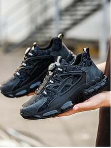 Unisex Steel Toe Work Shoes, Comfortable Lightweight Anti-Collision Safety Shoes, Anti-Smash Anti-Puncture Breathable Sports Work Shoes, Outdoor Hiking Shoes Lightweight Breathable For Construction Warehouse Gardening Toe Protection Work Safety Shoes, Unisex Labor Protection Shoes Suitable For Spring, Summer, Autumn And Winter - Black - View 5