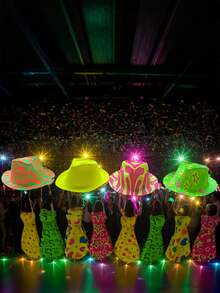 12pcs-Vibrant Party Hats - Randomly Assorted, Colorful Designs With Glittery Accents, Perfect For Weddings, Birthdays, Bachelor Parties, And Graduations, Festive Party Accessory | Vibrant Party Hat | Plastic Party Hat, Party Hats,Colorful Top Hats,Colorful Top Hats | Suitable For Harvest Festivals, National Day, Halloween, Parties, Stage Performances, Costume Balls - Multicolor - View 5