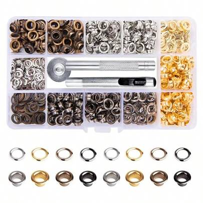 200Sets Leather Rivets Double Cap Rivet Tubular Metal Studs With Punch Pliers Fixing Set For DIY Leather Craft