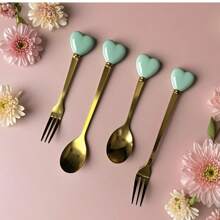 1/2/4/6 pièces Set de fourchette et de cuillère en acier inoxydable de luxe - Couverts mini élégants avec finition miroir - Idéal pour le thé de l'après-midi, les mariages, les cafés et les voyages - Cadeaux de vaisselle haut de gamme pour les femmes, les remises de diplômes, la fête des mères et les anniversaires - résistants à la rouille