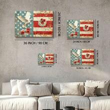 Wrapped Framed Canvas Wall Art, Vintage Prints Poster, Peace, Poppy, Flag-Abstract, Realistic, Art Style, Retro, Birthday Party Decor, Decorative Wall Art For Living Room Bedroom Office, Hanging Hardware Included - Framed, Horizontal - Framed Canvas - View 8