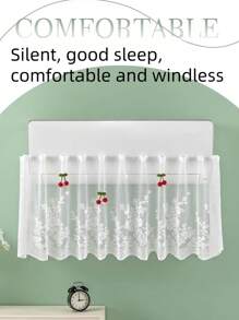 1pc 2025 Best Selling New Lace White Air Conditioner Wind Shield, No Installation Wall-Mounted, Universal Hanging AC Cover, Dust Cover, Wind Curtain, Suitable For Bedroom, Living Room, Study, Elder And Kids Room