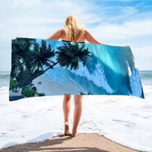 1pc Super Soft Microfiber Beach Towel, Quick Dry Absorbent Lightweight Beach Bath Swimming Towel