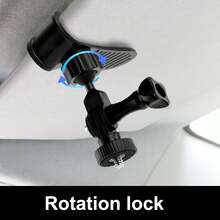 Car Sun Visor Mount, Adjustable Camera Car Mount Practical Camera Accessories Compatible With DJI Osmo Pocket 3 2 Action 5 Pro/4/3 - Black - View 4