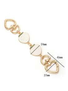 Strawberry Heart Bag Strap Extension Chain, Replacement Underarm Bag Chain, Metal Shoulder Strap Extension Accessory