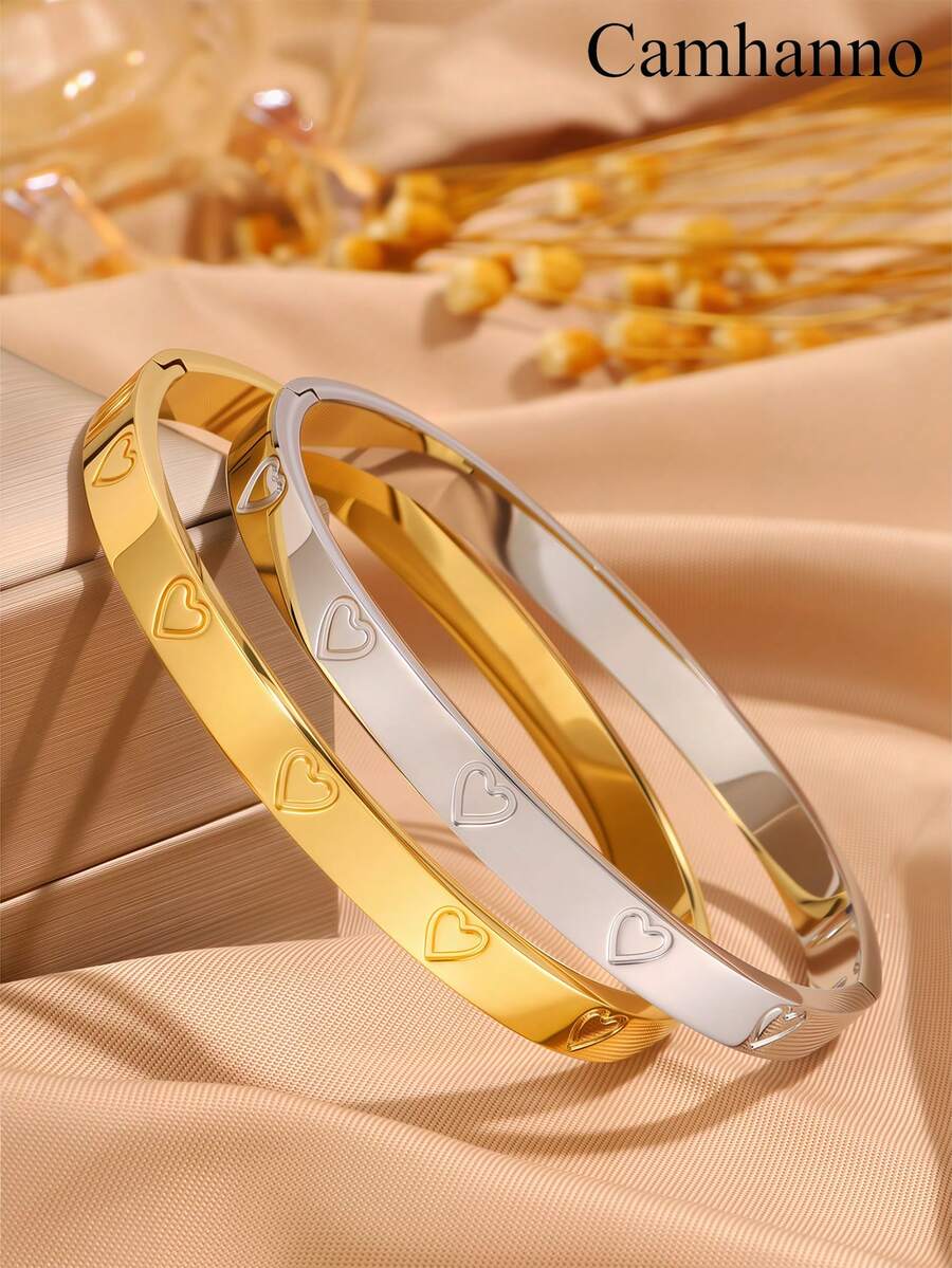 2/1 chiếc Vòng tay thép không gỉ phong cách tinh tế và thanh lịch dành cho các cặp đôi đeo độc quyền vào các ngày lễ và kỷ niệm giản dị và thời trang - Nhiều màu - Xem 1