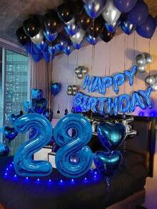 Blue and Black Birthday Suit