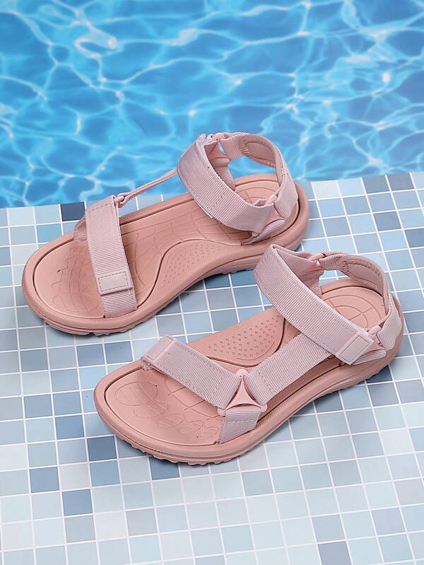 Teenage Girls' Summer Sports Sandals, Lightweight Breathable Comfortable Double Buckle Easy On/Off, Suitable For Daily Wear, Fashion Versatile Beach Vacation Everyday