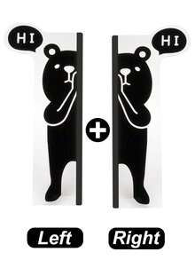 1pc/2pcs Panda/Lion/Black Bear Acrylic Cartoon Animal Shaped Memo Board, Left/Right Multifunctional Sticky Note Holder, Suitable For Back To School, Students, Business Office