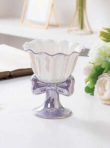 1 件 180ml 梦幻高端珠光陶瓷甜点杯，奢华可爱少女花瓣边缘和蝴蝶结设计冰淇淋杯、情侣杯、牛奶杯、茶杯，适合节日礼物、婚礼回礼 - 彩色 - 查看 13