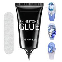 GLOZ 30ml Gel Rhinestone untuk Seni Kuku, Kutek Gel Super Kuat, Cocok untuk Membuat Dekorasi Berkilau Seni Kuku 3D, Seni Kuku Permata, Rhinestone Membutuhkan Pengeringan UV/LED, Hadiah Kecantikan - Clear - View 2