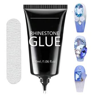 GLOZ 30毫升美甲水钻胶，超强凝胶美甲胶，适用于打造3D美甲闪亮装饰，宝石美甲艺术，水钻需UV/LED固化，美容礼品