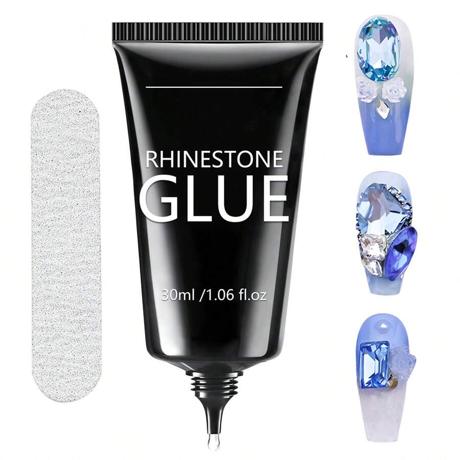 GLOZ 30ml Gel Rhinestone untuk Seni Kuku, Kutek Gel Super Kuat, Cocok untuk Membuat Dekorasi Berkilau Seni Kuku 3D, Seni Kuku Permata, Rhinestone Membutuhkan Pengeringan UV/LED, Hadiah Kecantikan