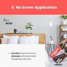 No-Screws Bed Headboard Shelf Attachment (Only For Straight Headboards), King, Queen - Renter Friendly Over Storage For Bed - Dorm Headboard Shelf King Queen - 1 - View 5