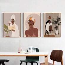 1pc Wall Arts Posters Optional Frame /Framed Pop Fashion Flowers Bathtub Leaf Abstract Wall Art Canvas Painting Boho Poster And Prints Pictures For Living Room Decor
