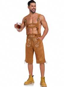 1 bộ quần áo truyền thống Lederhosen dành cho nam, thích hợp cho lễ hội Oktoberfest, biểu diễn sân khấu, Halloween và mùa xuân. - Nhiều màu - Xem 2