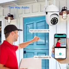 3MP Super HD 2.4G WiFi Smart IP Camera, Indoor & Outdoor Wireless Security Camera With 355° Pan-Tilt, USB Powered, Supports 5X Digital Zoom, Color Night Vision, Two-Way Audio, Human Detection And Auto Alarm