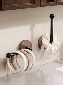 1pc Walnut Wooden Wall Mounted Hook Without Drilling, Fashion Style, Strong Adhesive, Easy Install,Rustic Decorative Hooks For Hanging Coats, Towels, Keys, Bags,For Entryway, Bathroom, Door - Heavy Duty Wooden Hooks,Over-The-Door Hanger Hook,Home Storage Hooks, Kitchen Storage Hooks, Bathroom Storage Hooks