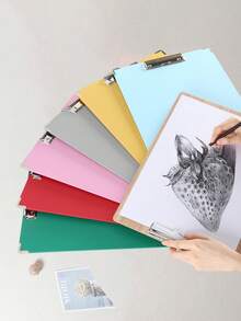 1pc Thickened Waterproof 8k Color Sketching Clip, Children's Drawing Clip, Sketching And Life Drawing Black Board With Fabric Texture. Applicable To: Outdoor Sketching For Art Students, Students' Drawing Of Classroom Homework, Teachers' Drawing Of Lesson Plans, Document Storage, And Outdoor Quick Sketching