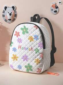 1pc Customizable Cute Sheep Pattern Argyle Backpack, Can Be Customized According To Your Unique Design, Suitable For Children And Teenagers, Print Your Own Name Or Your Sister And Classmate's Name As A Gift