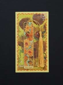 1 Metal Bookmark With Tassels, Gold Hollow Bookmark, Van Gogh Oil Painting Themed Bookmark, Reading Accessory Gift, Suitable For Book Lovers, Writers, Readers, Students, Teenagers, Men, Women, And Adults. This Is The Perfect Gift For Family Or Friends. Back To School Supplies