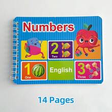 Lachilly Kit de aprendizaje de 14 páginas con tarjetas didácticas de letras y números para niños en edad preescolar, tarjetas de práctica cognitiva reutilizables, tarjetas de aprendizaje interactivas Montessori, suministros para el aula y la educación en el hogar (regalo para maestros y padres) - Multicolor - Ver 12