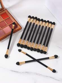 40 piezas Aplicadores de esponja para sombras de ojos de doble cara, pinceles para maquillaje de sombras de ojos - Multicolor - Ver 2