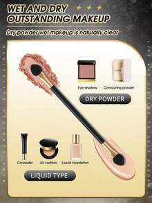 40 piezas Aplicadores de esponja para sombras de ojos de doble cara, pinceles para maquillaje de sombras de ojos - Multicolor - Ver 3