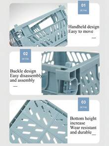 1pc Mini Foldable Storage Basket, Desktop Organizer Box, Portable Multi-Function Solid Color Storage Bin For Home/Dorm